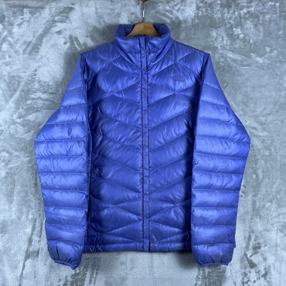 The North Face Puffer Jacket Womens L Purple 550 Down Quilted Full Zip